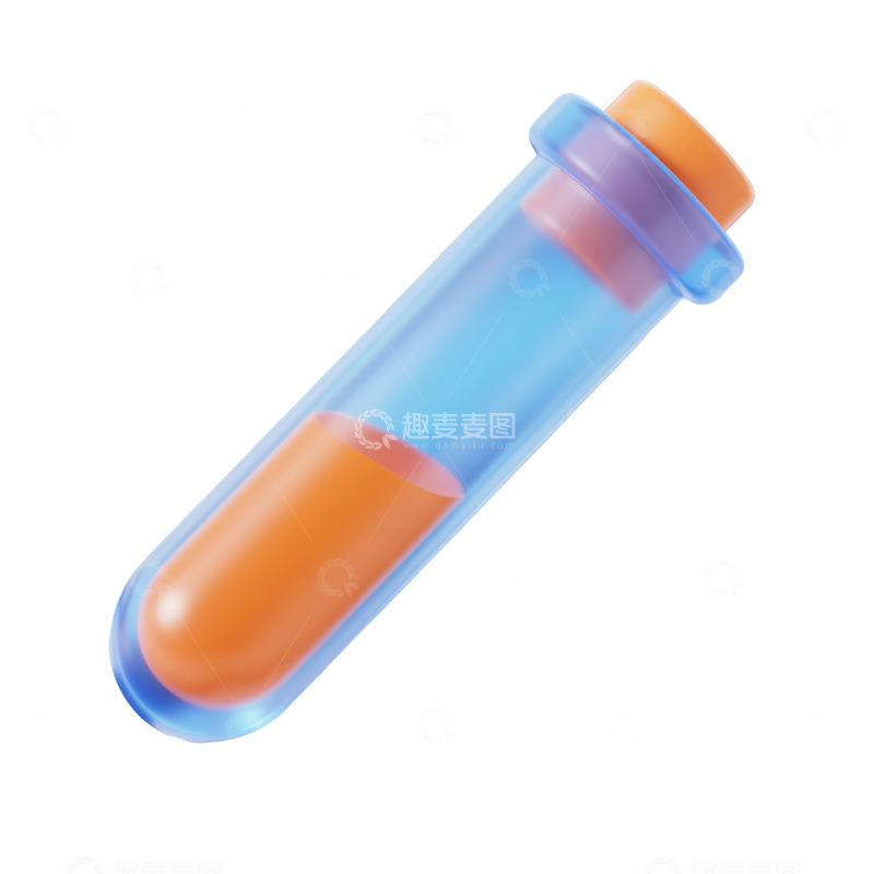 高清大图下载【趣麦麦图】试管三维立体磨砂图标