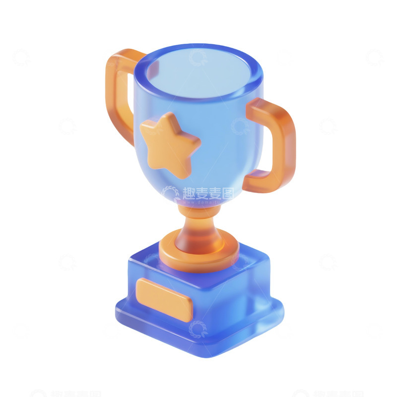 高清大图下载【趣麦麦图】奖杯三维立体磨砂图标