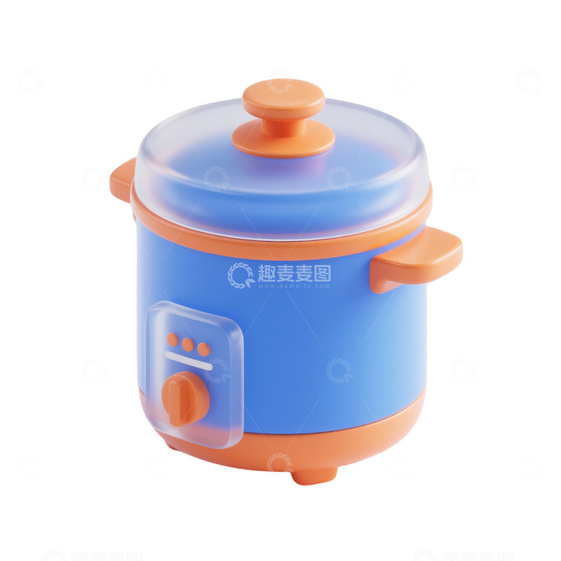 高清大图下载【趣麦麦图】电饭煲三维立体磨砂图标