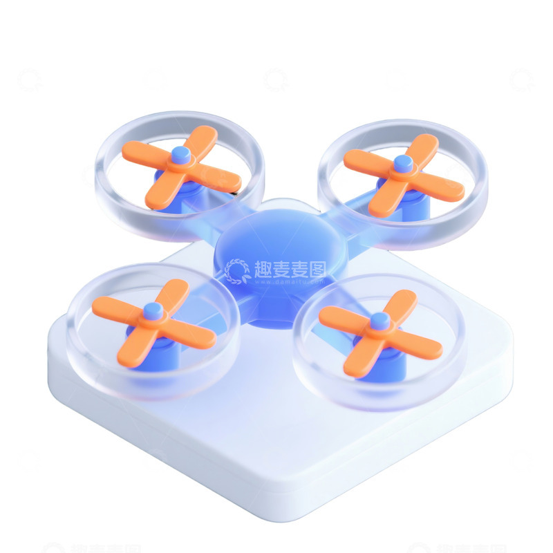 高清大图下载【趣麦麦图】无人机三维立体磨砂图标