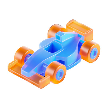 赛车三维立体磨砂图标