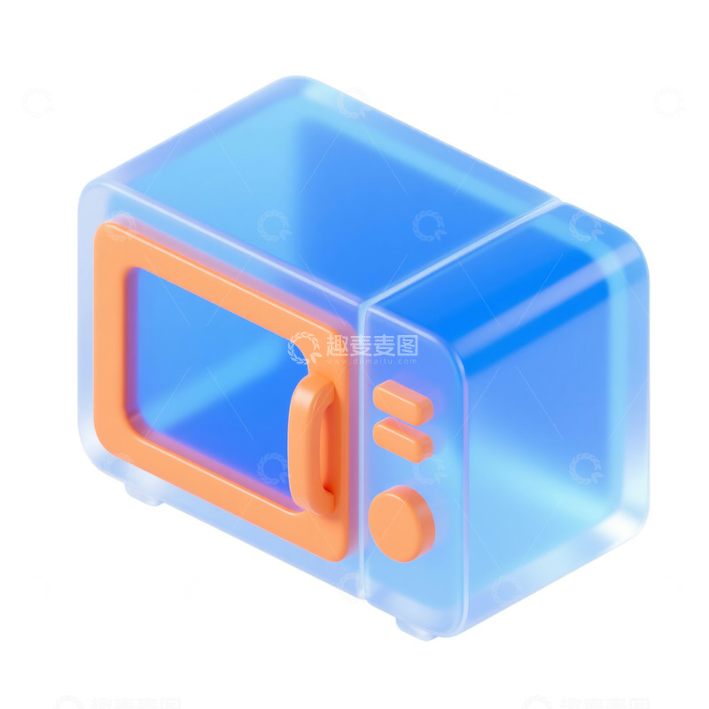 高清大图下载【趣麦麦图】微波炉三维立体磨砂图标