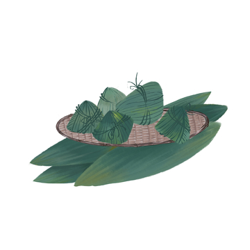 端午粽子，粽叶，节日，传统节日，水墨