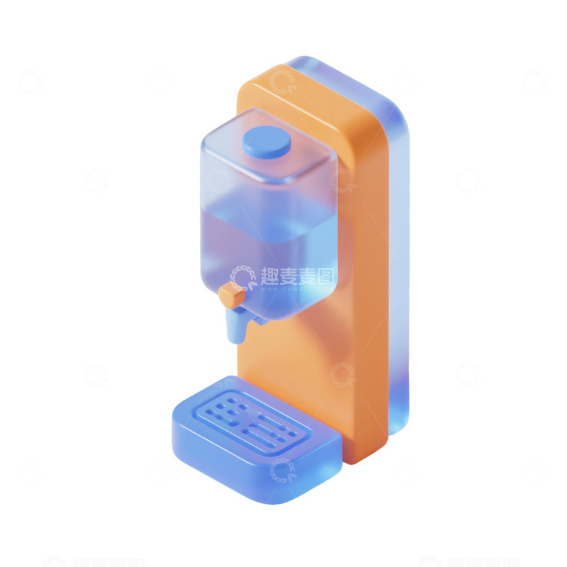 高清大图下载【趣麦麦图】饮水机三维立体磨砂图标