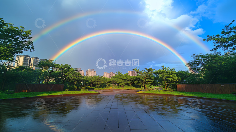 高清大图下载【趣麦麦图】-雨天后的彩虹