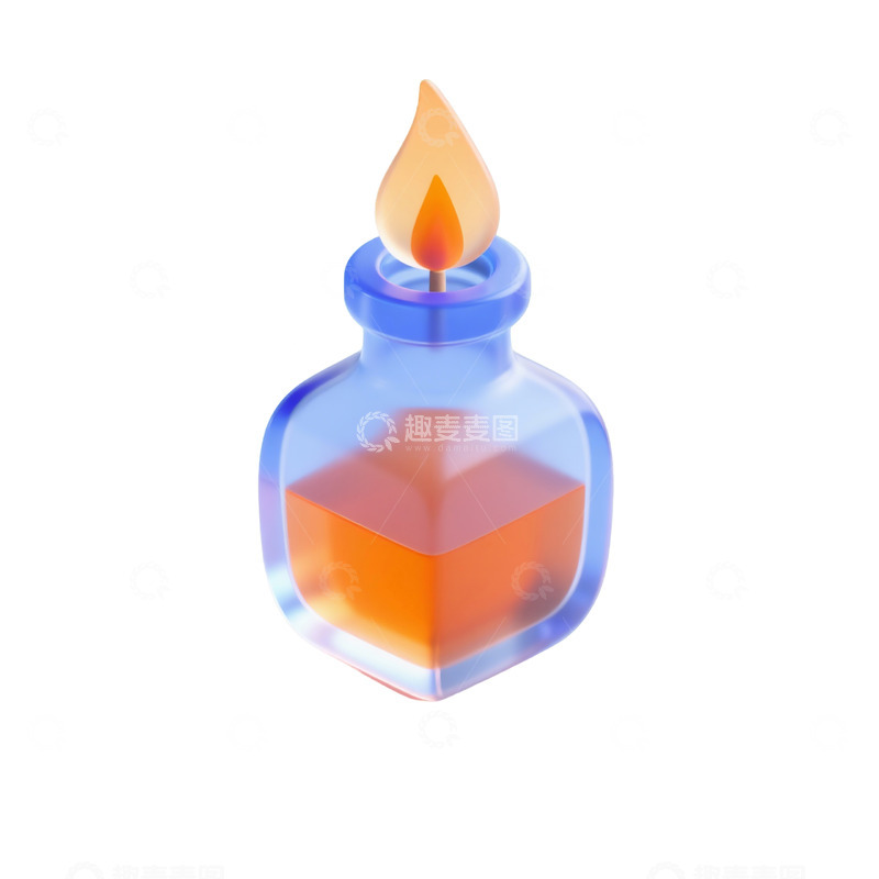 高清大图下载【趣麦麦图】酒精灯三维立体磨砂图标
