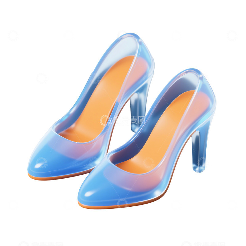 高清大图下载【趣麦麦图】高跟鞋三维立体磨砂图标