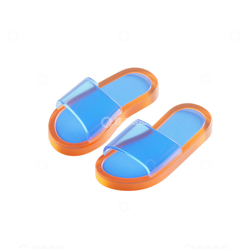 高清大图下载【趣麦麦图】拖鞋三维立体磨砂图标1