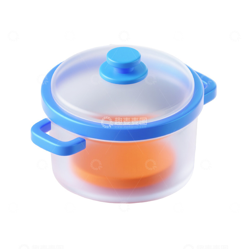 高清大图下载【趣麦麦图】锅三维立体磨砂图标