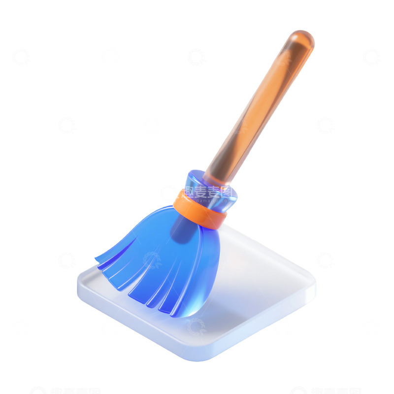 高清大图下载【趣麦麦图】扫帚三维立体磨砂图标