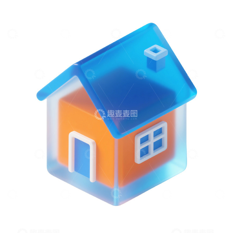高清大图下载【趣麦麦图】平房三维立体磨砂图标