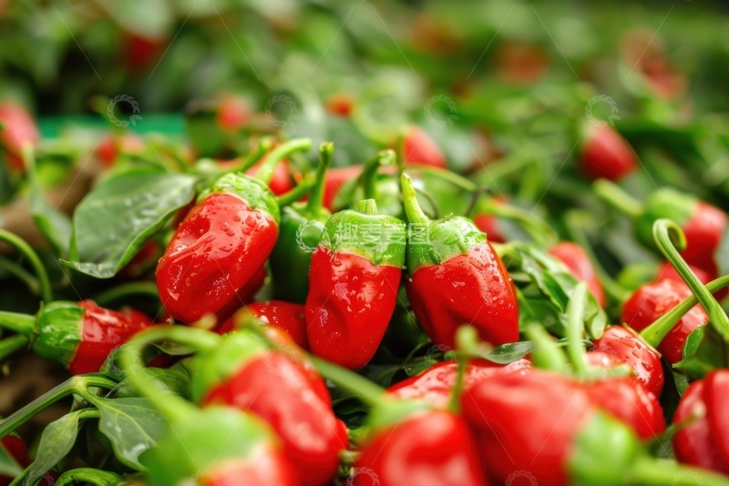 高清大图下载【趣麦麦图】农田里新鲜的红色辣椒
