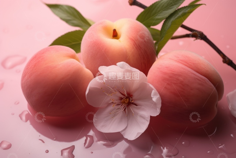 高清大图下载【趣麦麦图】一堆新鲜的水蜜桃1
