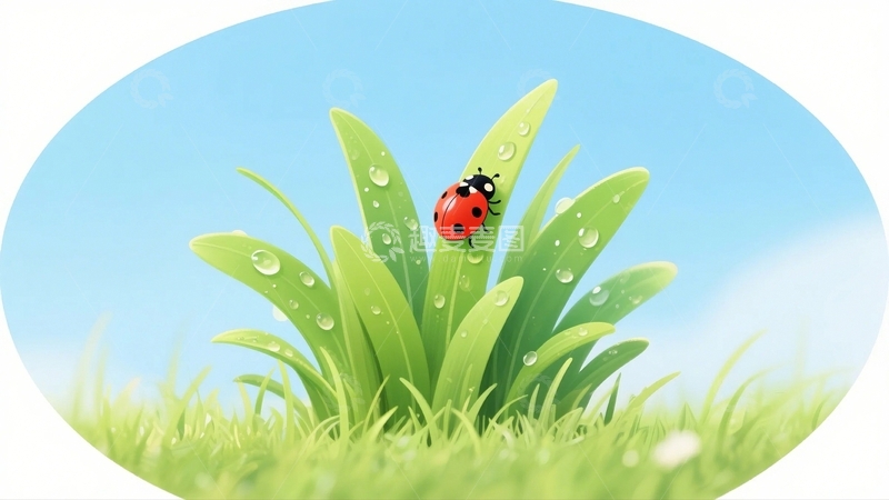 高清大图下载【趣麦麦图】惊蛰谷雨背景8