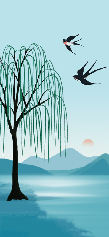 春季海报背景插画