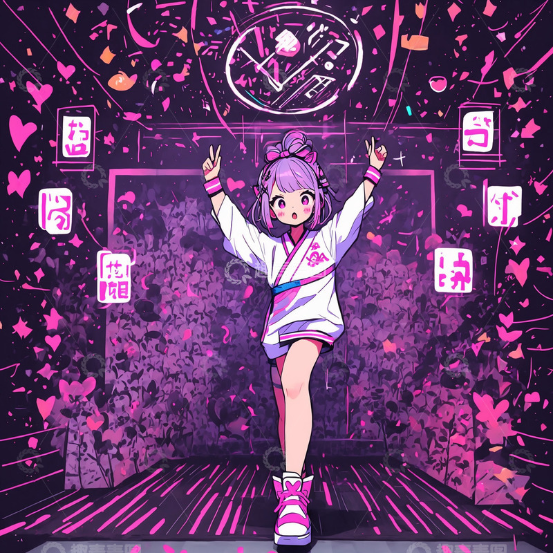 高清大图下载【趣麦麦图】粉色元素插画5