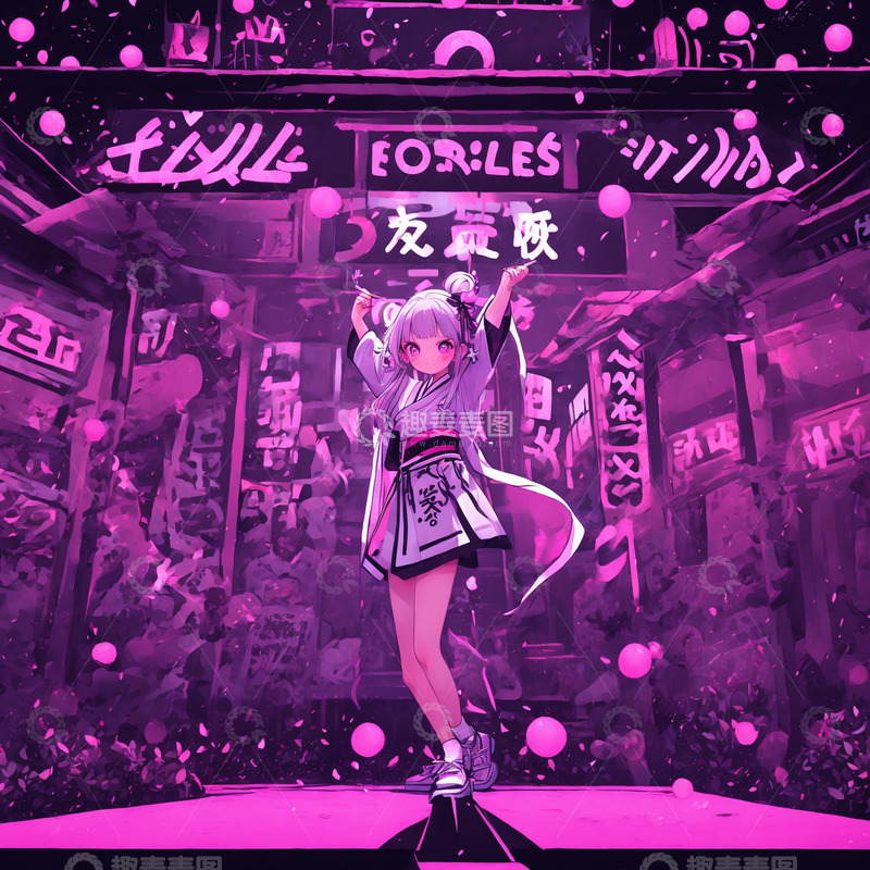 高清大图下载【趣麦麦图】粉色元素插画1