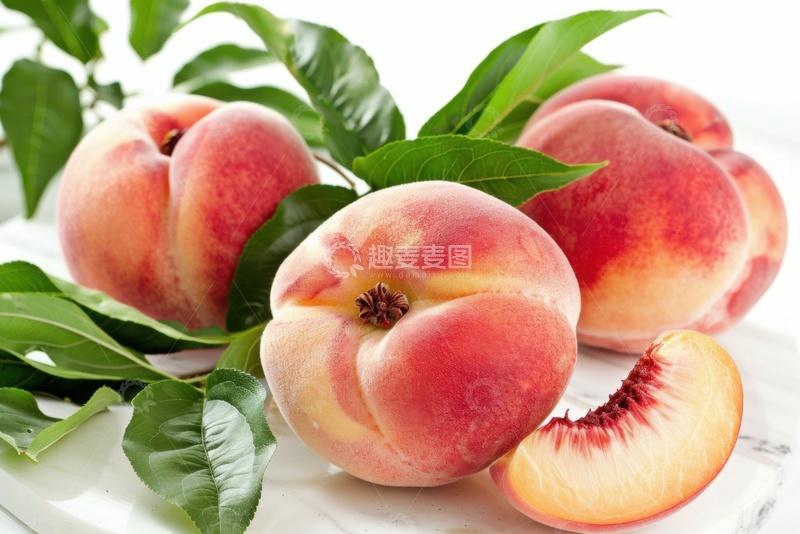 高清大图下载【趣麦麦图】一堆新鲜的水蜜桃