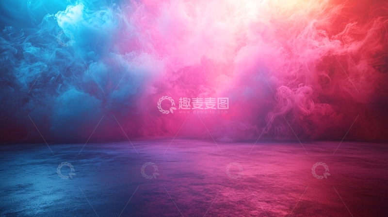 高清大图下载【趣麦麦图】迷幻色彩云雾背景