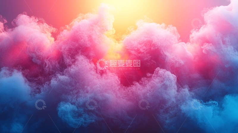 高清大图下载【趣麦麦图】粉色蓝色交织的云彩