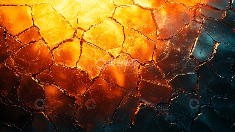 高清大图下载【趣麦麦图】熔岩裂纹冷热交织的表面
