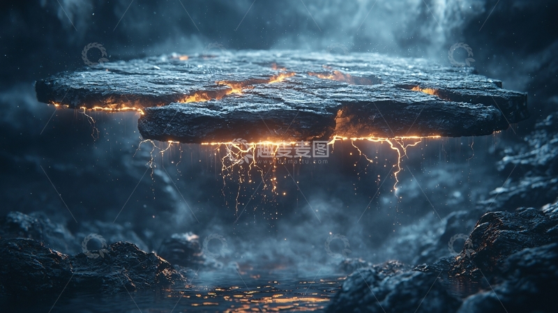 高清大图下载【趣麦麦图】漂浮的石头平台