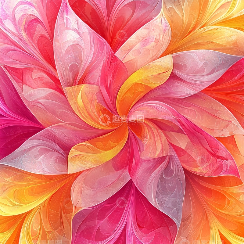 高清大图下载【趣麦麦图】抽象花瓣螺旋图案