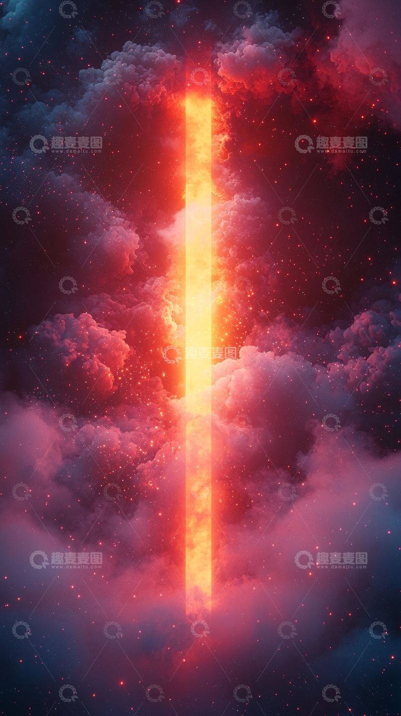 高清大图下载【趣麦麦图】光柱穿透云层