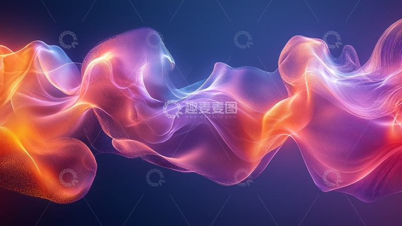 高清大图下载【趣麦麦图】流动的彩色光线抽象背景