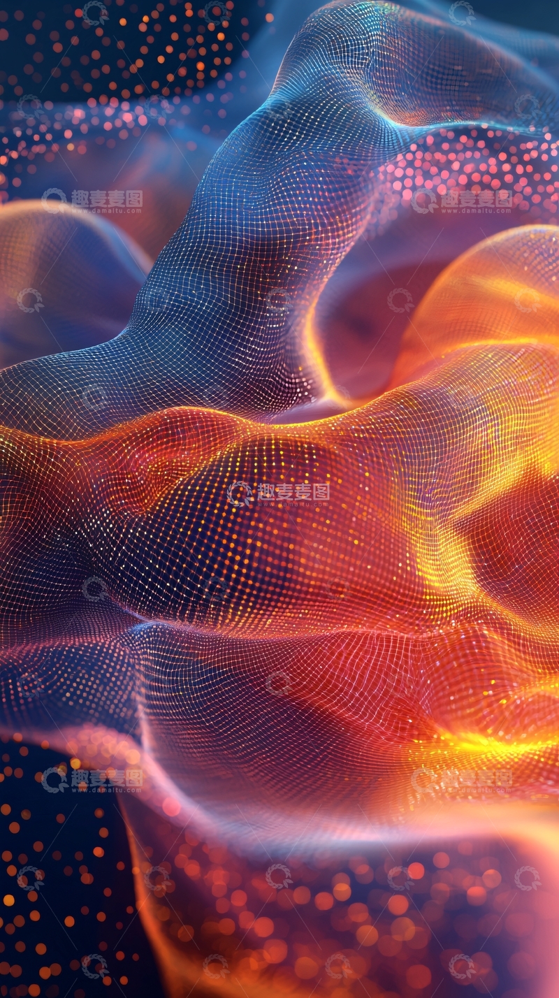 高清大图下载【趣麦麦图】抽象波浪粒子光效