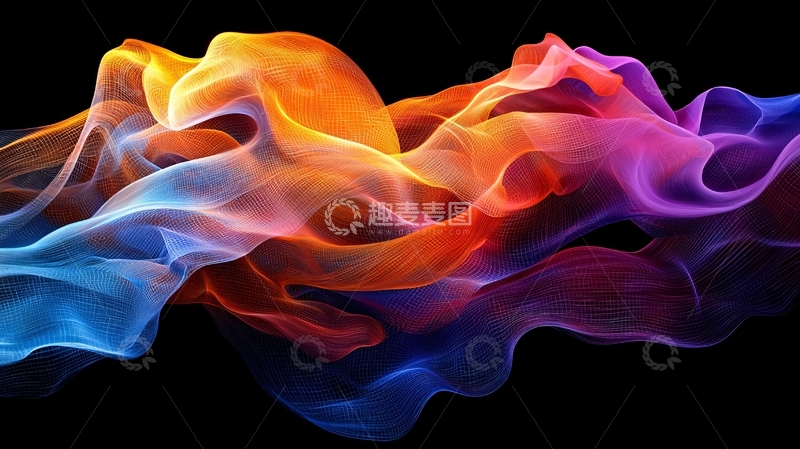 高清大图下载【趣麦麦图】彩色烟雾流动抽象背景