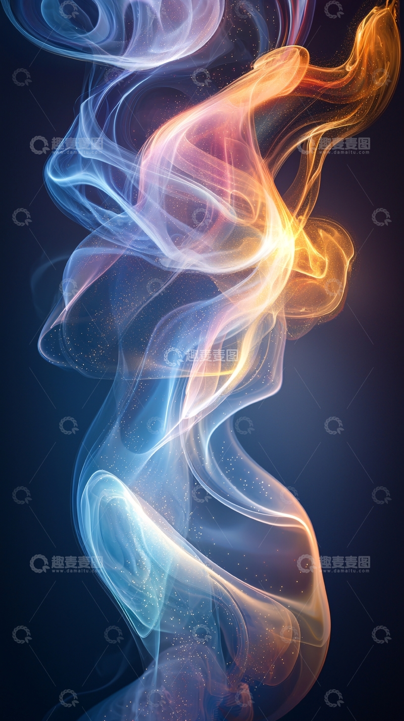 高清大图下载【趣麦麦图】绚丽彩色烟雾背景