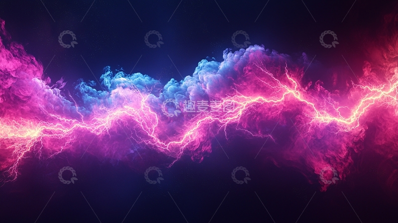 高清大图下载【趣麦麦图】粉色蓝色交织的能量波