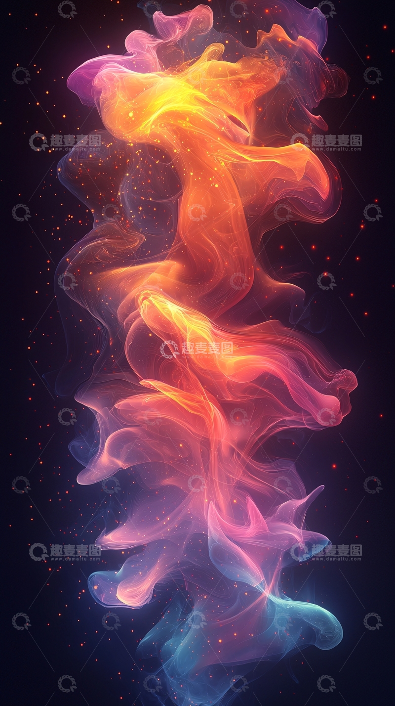 高清大图下载【趣麦麦图】彩色烟雾缭绕背景