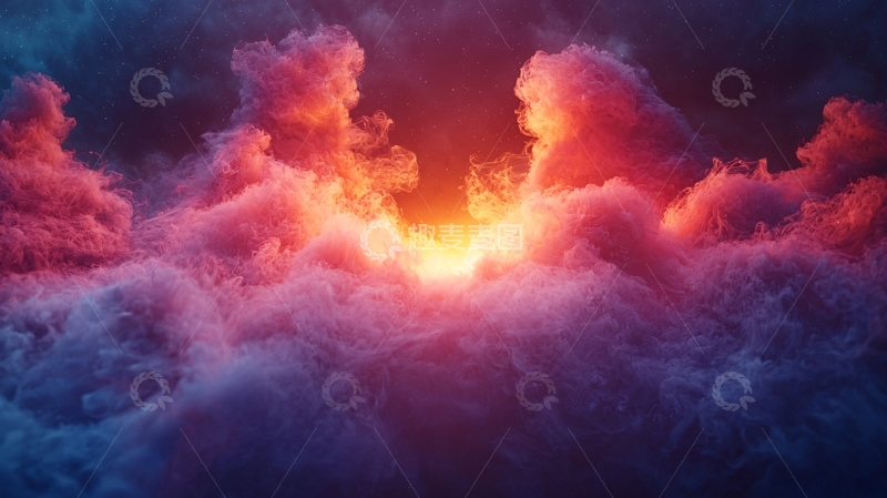 高清大图下载【趣麦麦图】绚丽云彩与光辉的日落