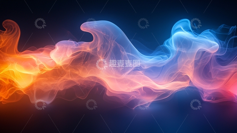 高清大图下载【趣麦麦图】火焰与冰冷的烟雾交织