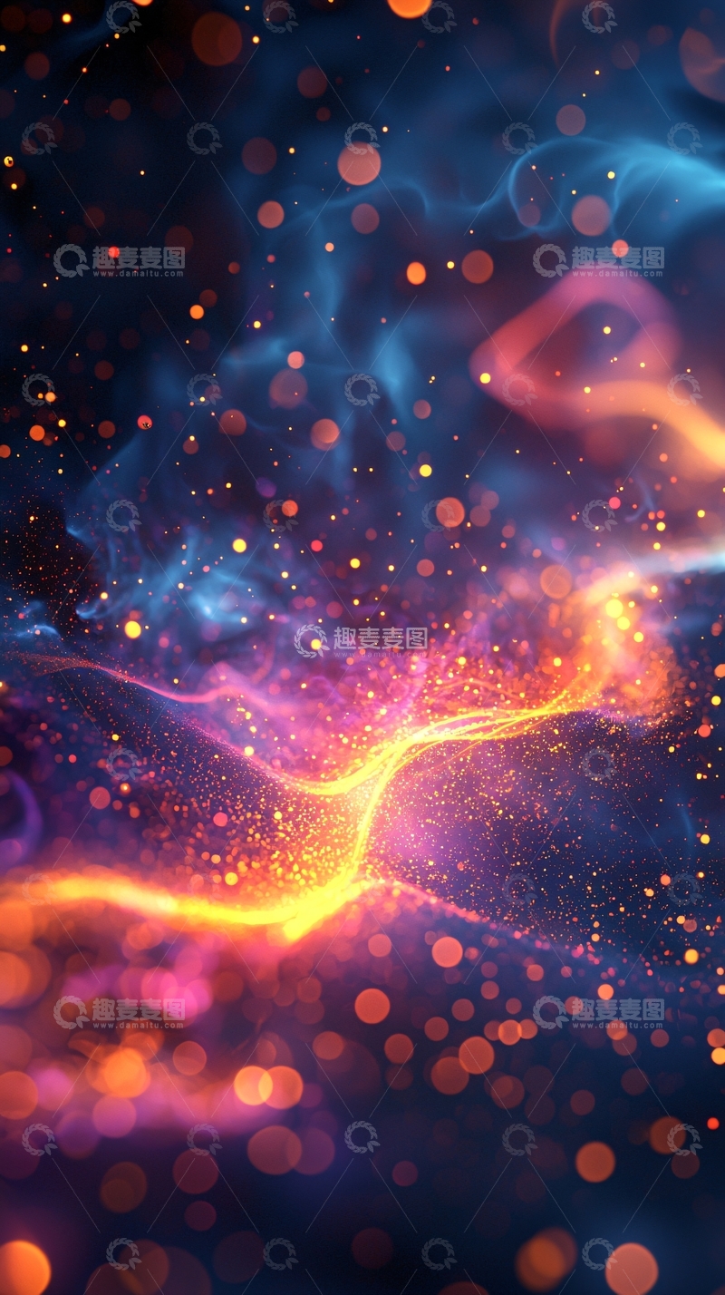 高清大图下载【趣麦麦图】梦幻星空光斑流动背景