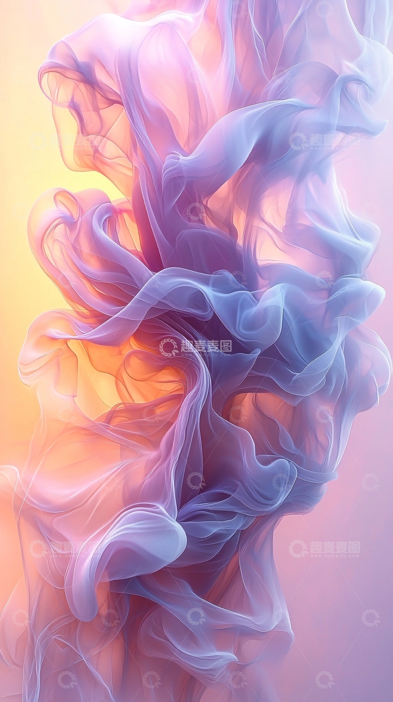 高清大图下载【趣麦麦图】柔和色彩流动抽象