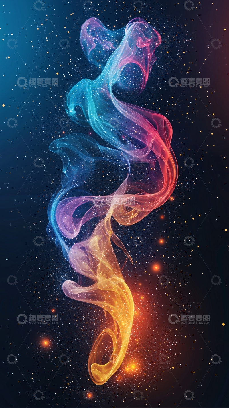 高清大图下载【趣麦麦图】绚丽烟雾流动交织