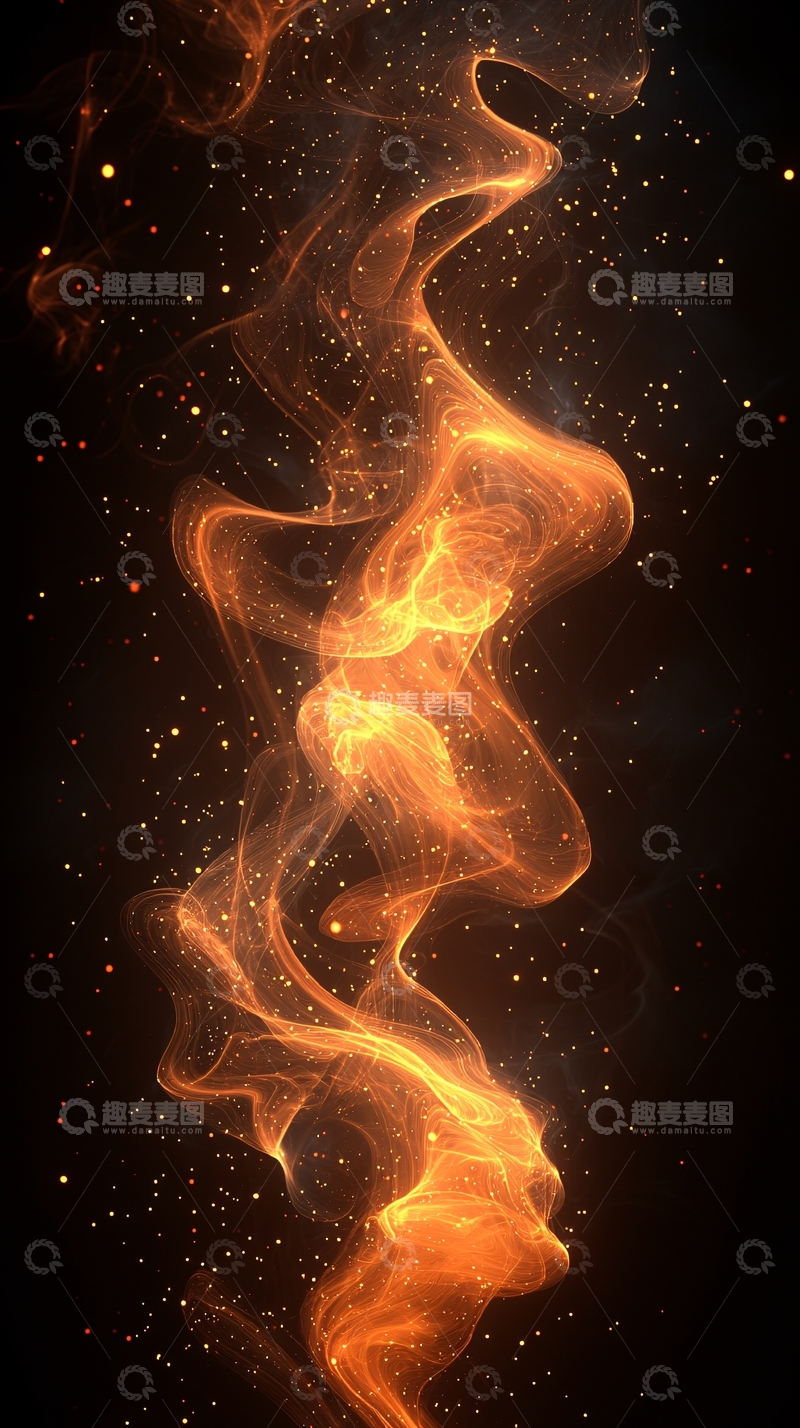 高清大图下载【趣麦麦图】金色火焰般的光影流动