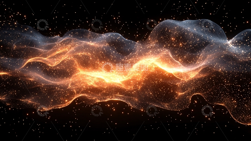 高清大图下载【趣麦麦图】金色光芒流动抽象背景