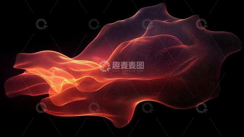 高清大图下载【趣麦麦图】火焰状抽象流动粒子