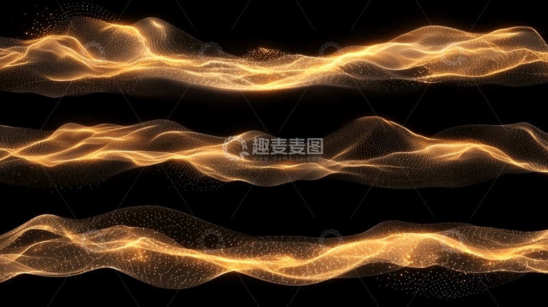 高清大图下载【趣麦麦图】金色光线组成的波浪