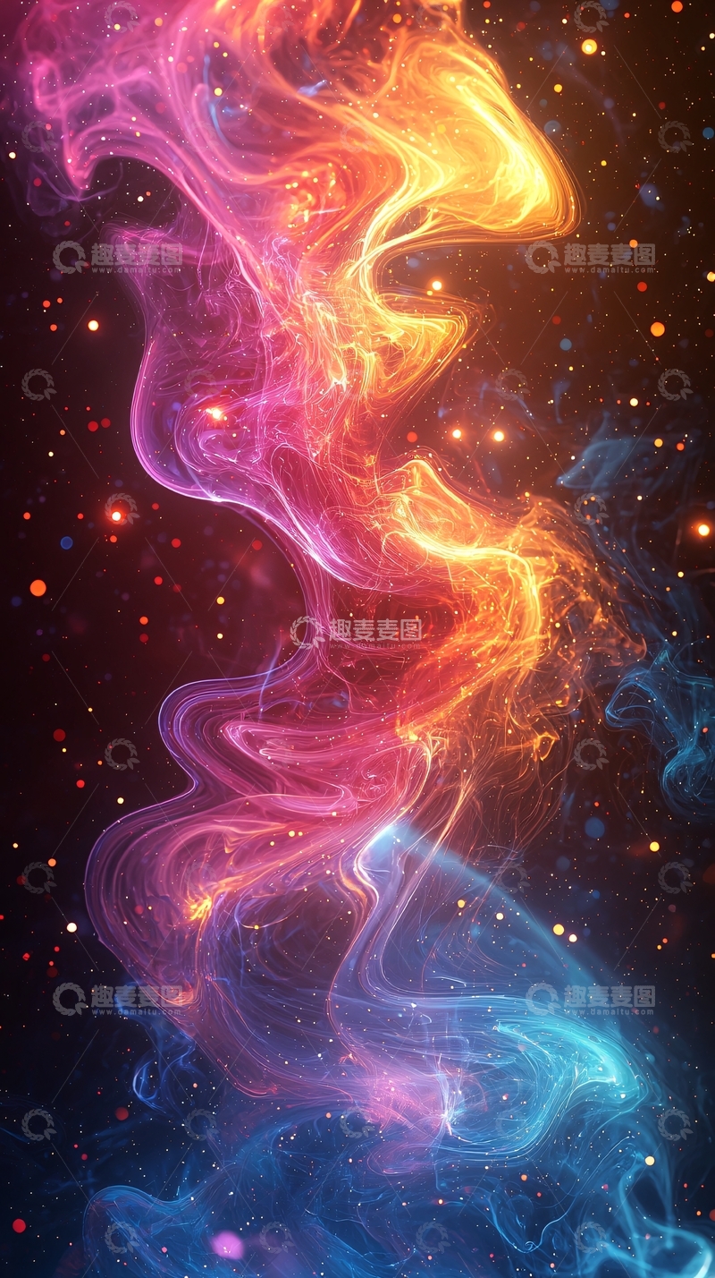 高清大图下载【趣麦麦图】抽象烟雾星空背景