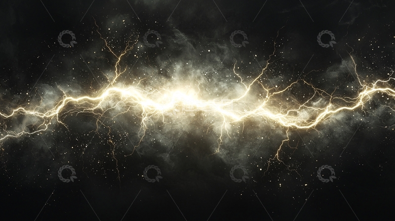 高清大图下载【趣麦麦图】一道闪电划破黑暗天空