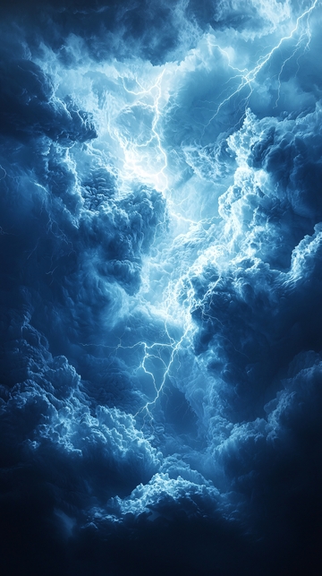 雷雨交加的夜空