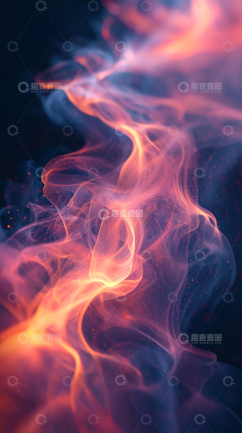 高清大图下载【趣麦麦图】橙色紫色烟雾背景