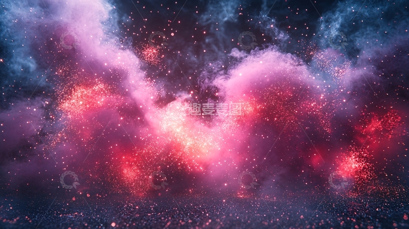 高清大图下载【趣麦麦图】绚丽星空与星云交织