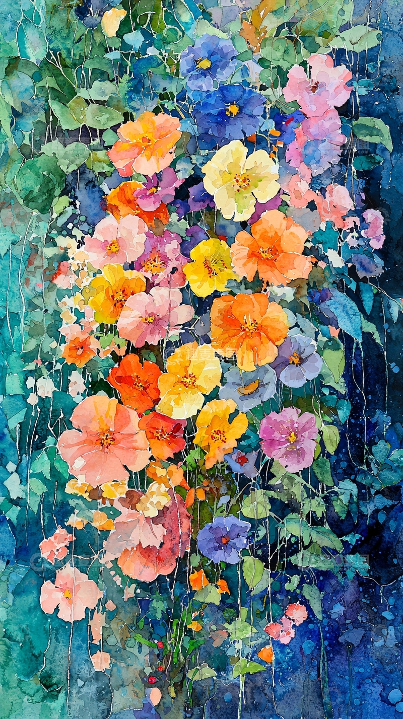 高清大图下载【趣麦麦图】繁花似锦的油画风格花卉