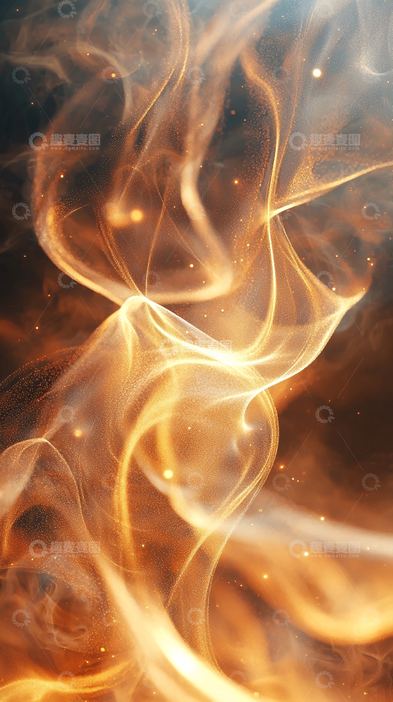 高清大图下载【趣麦麦图】金色烟雾高清图片